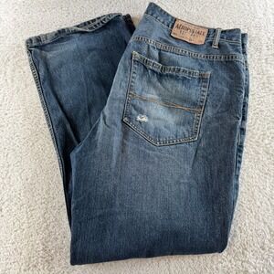 Aeropostale Essex Straight Leg Jeans Mens 36x30 Blue Distressed Denim Pants